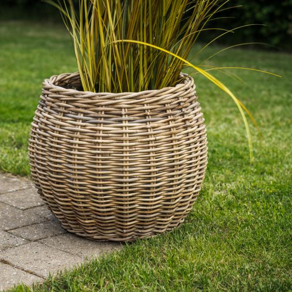 Kurv rund kubu rattan ø43x35cm