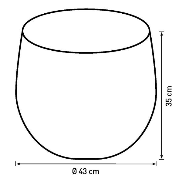 Kurv rund kubu rattan ø43x35cm