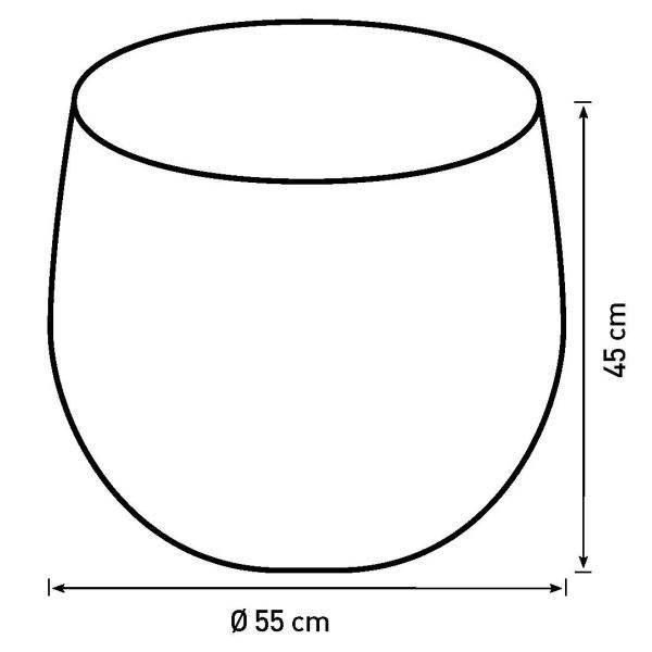 Kurv rund kubu rattan ø55x45cm