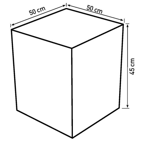 Kurv firkantet med hjul 50x50x45cm