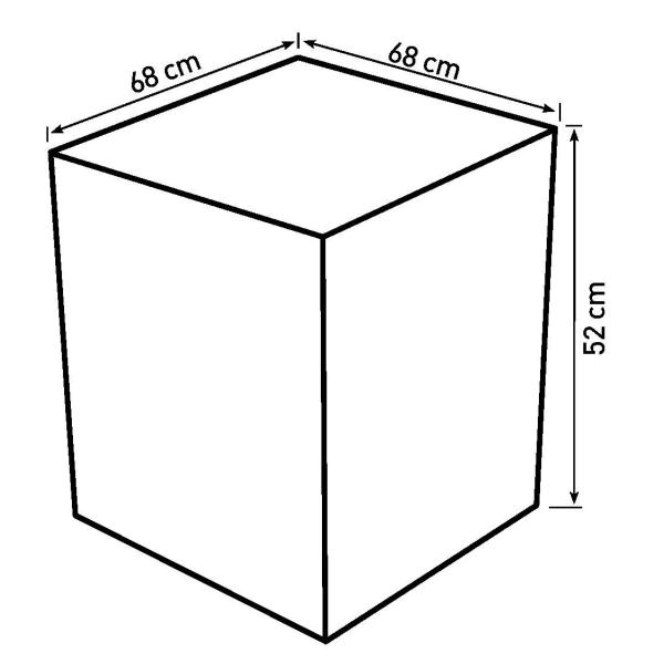 Kurv firkantet med hjul 68x68x52cm