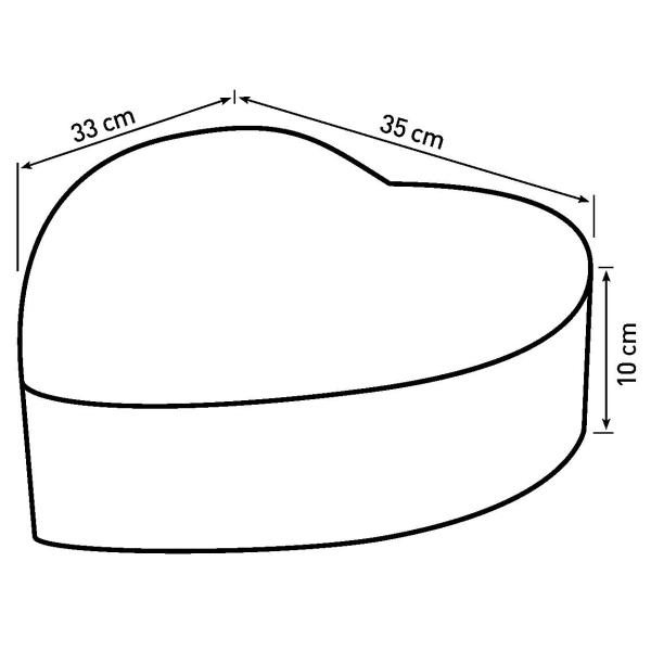 Kurv hjerteformet 33x35x10cm