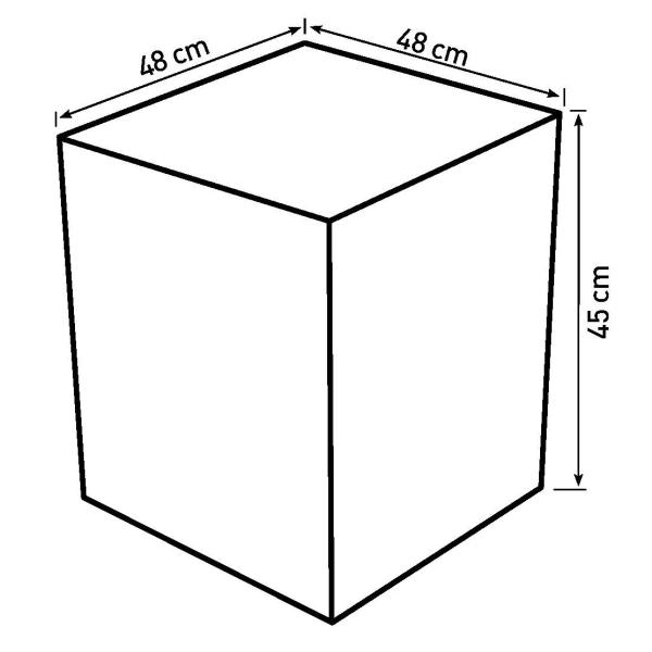 Kurv firkantet med håndtag 48x48x45cm