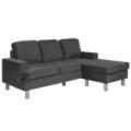 Boston chaiselong sofa velour mørkegrå