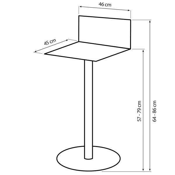 Barstol sort PVC sort